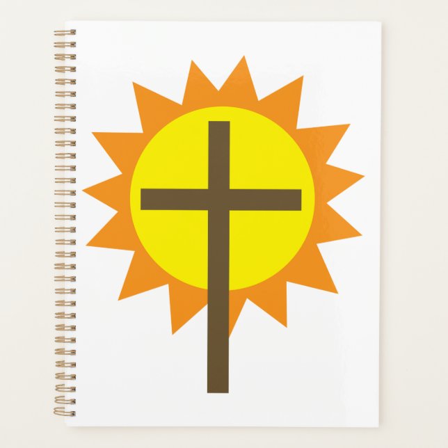 Agenda Christian Cross with Yellow Sun and Orange Rays (Anverso)