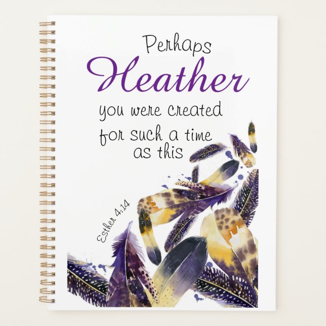 Agenda Christian Feather Esther Bible Verse Faith 2022 (Anverso)