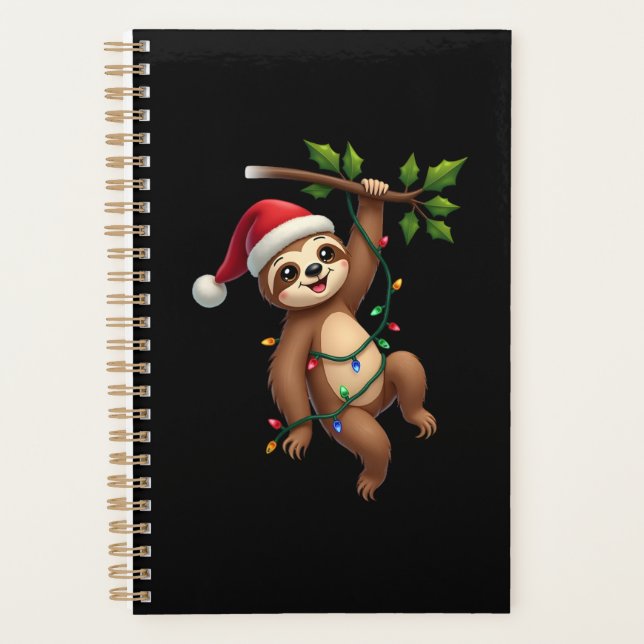 Agenda Christmas Lights Sloth Wearing Xmas Hat - Sloth Lo (Anverso)