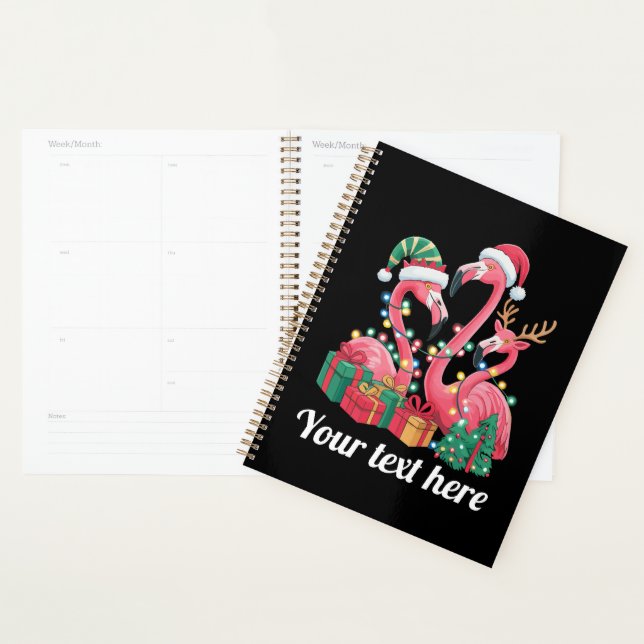 Agenda Christmas Palm Flamingo Personalized Xmas Lights  (Demostración)