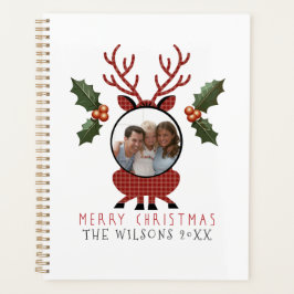 Agenda Christmas Plaid Reindeer with Personalized Photo