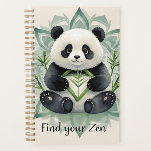 Agenda Chubby panda sentado en la pose del loto Zen