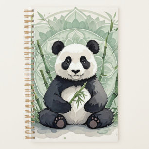 Agenda Chubby panda sentado en una pose de loto