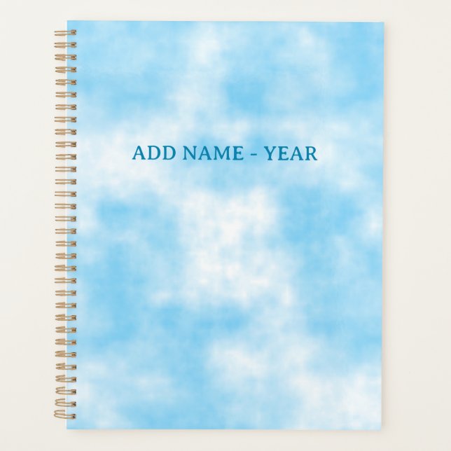 Agenda Cielo azul y arte en la nube Año de nombre persona (Anverso)
