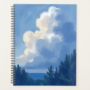 Agenda Cielos Nublados Pintura de Acuarela del Bosque A