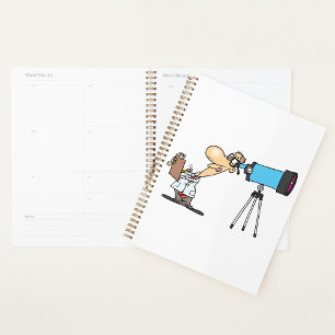 Agenda Científico con telescopio Humor científico astronó