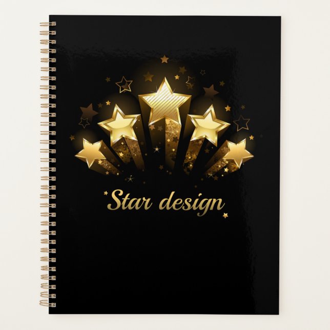 Agenda Cinco estrellas de oro en negro (Anverso)