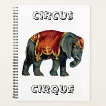 Circo vintage que realiza circo elefante,