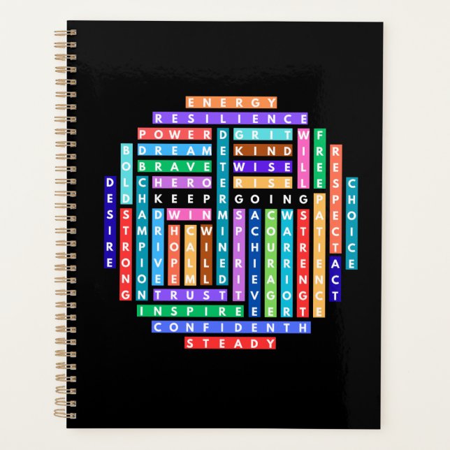 Agenda Círculo de búsqueda de palabras motivacional (Anverso)