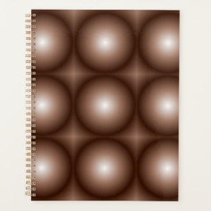 Agenda Círculo geométrico 3D Círculo oscuro Mocha marrón