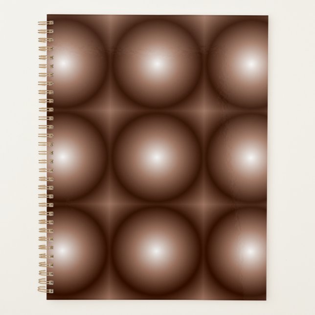 Agenda Círculo geométrico 3D Círculo oscuro Mocha marrón  (Anverso)
