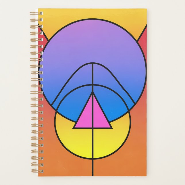 Agenda Círculos geométricos abstractos línea colorido  (Anverso)
