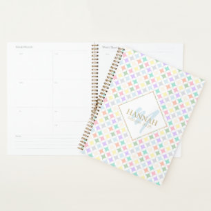 Agenda Círculos geométricos Pastel y patrón de diamante