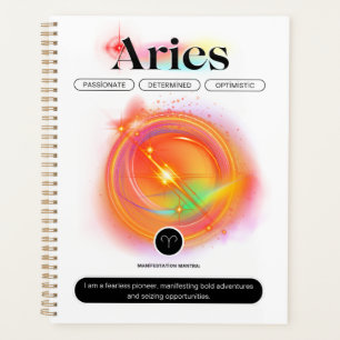 Agenda Cita de ARIES de Rótulo Zodiaco moderno Fuego de