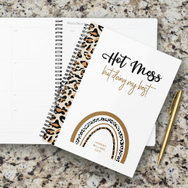 Agenda Cita de Desorden Animal Estampado de Leopardo Arco