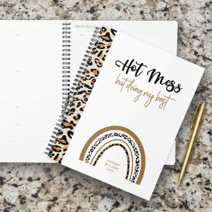 Agenda Cita de Desorden Animal Estampado de Leopardo Arco
