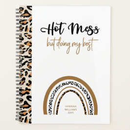 Agenda Cita de Hot Mess Leopardo animal Imprimir arcoiris
