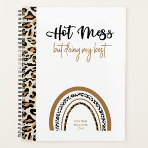 Agenda Cita de Hot Mess Leopardo animal Imprimir arcoiris