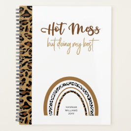 Agenda Cita de Hot Mess Leopardo Imprimir arcoiris