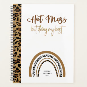 Agenda Cita de Hot Mess Leopardo Imprimir arcoiris