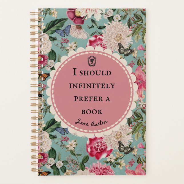 Agenda Cita de Jane Austen "Preferir un libro"  (Anverso)