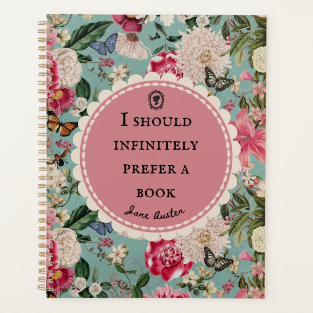Agenda Cita de Jane Austen "Preferir un libro"  (Anverso)