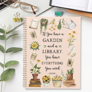 Agenda Cita de jardinería y biblioteca Girasol y hierbas