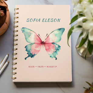 Agenda Cita de mariposa de color rosa de Rubor Girly