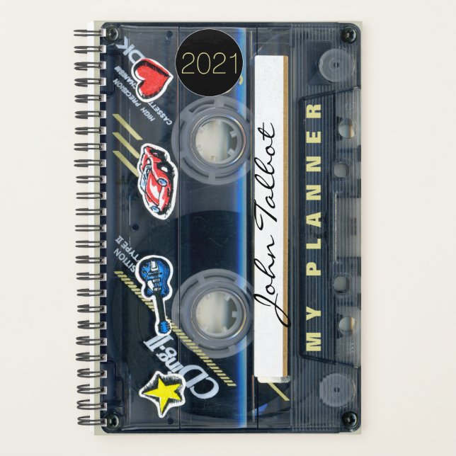 Agenda Cita de música de audio retro T3 personalizada Pl (Anverso)