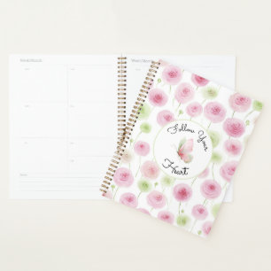 Agenda Cita de ranúnculo de menta rosa bonita