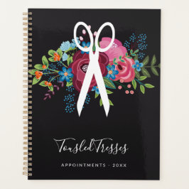 Agenda Cita estilista con estilo de la flor azul rosa Bou
