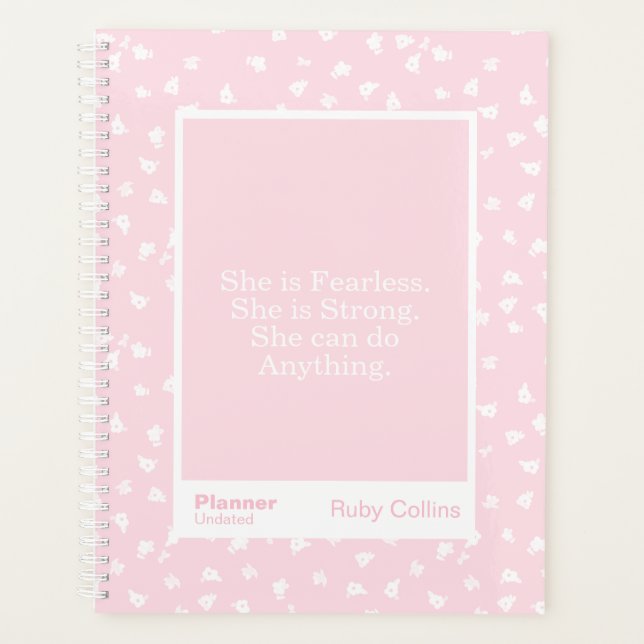 Agenda Cita Floral Minimal Rubor Sin Miedo (Anverso)