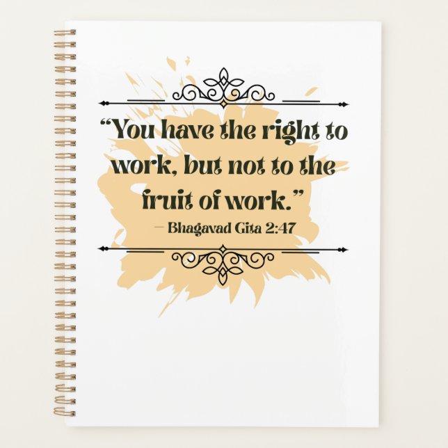 Agenda Cita inspirada del Naranja Minimalista Bhagavad Gi (Anverso)