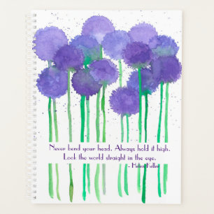 Agenda Cita Inspiradora de las flores de alio morado