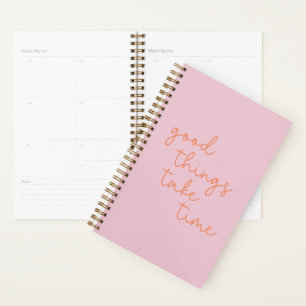 Agenda Cita inspiradora en rosa y Naranja