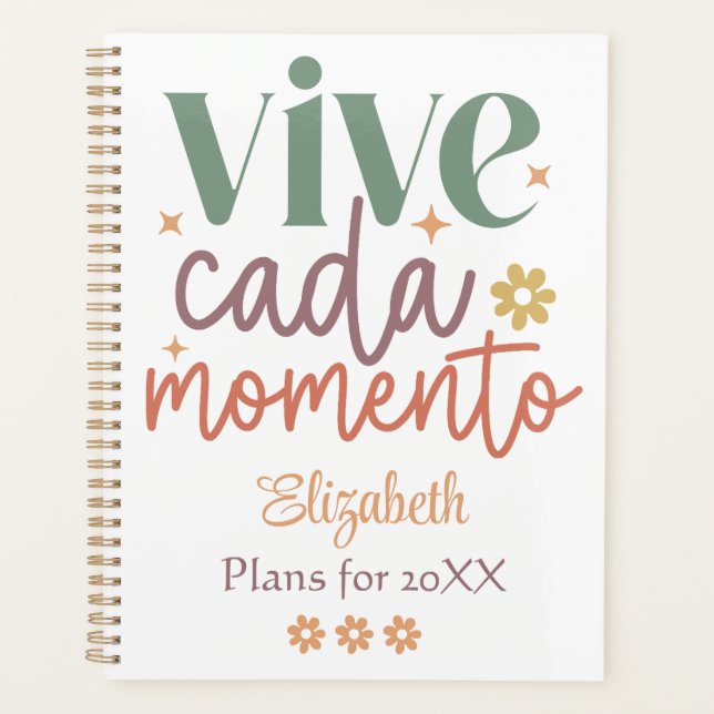 Agenda Cita Inspiradora retro "Vive cada momento" (Anverso)