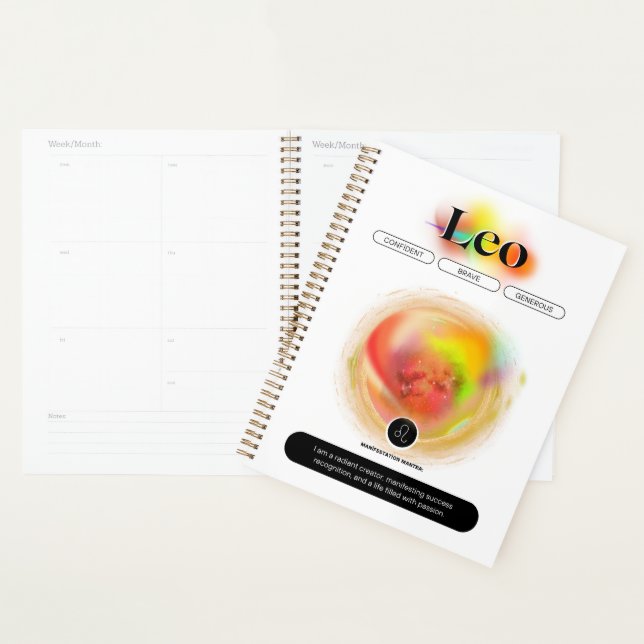 Agenda Cita Leo del Rótulo Zodiaco moderno | Fuego de ele (Demostración)