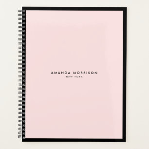 Agenda Cita minimalista de lujo con encanto negro/rosa
