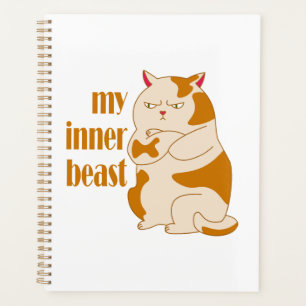 Agenda Cita motivacional de gato gordo perezoso de mi bes