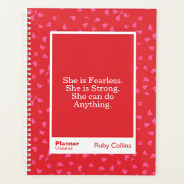 Agenda Cita Motivacional Floral Roja Sin Miedo