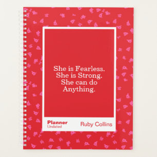 Agenda Cita Motivacional Floral Roja Sin Miedo