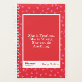 Agenda Cita Motivacional Floral Roja Sin Miedo