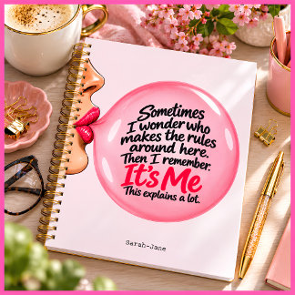 Agenda Cita personalizada de chicle rosa divertido retro