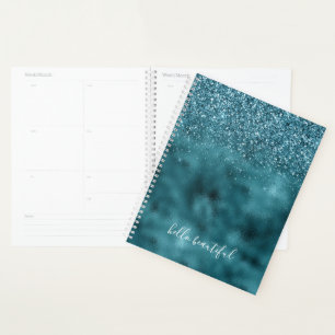 Agenda cita personalizada del Purpurina verde azulado Gli