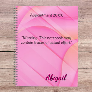 Agenda Cita rosa de degradado de nombre personalizado