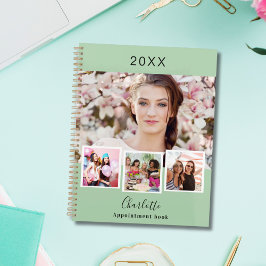 Agenda Citas de collage de fotos verde salvia 2027