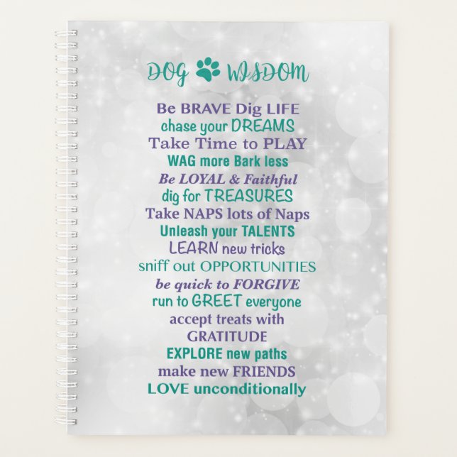 Agenda Citas de sabiduría de perro - Inspiradoras citas d (Anverso)
