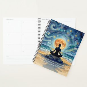 Agenda Citas de Yoga Meditación Cielo Nocturno Estrellado