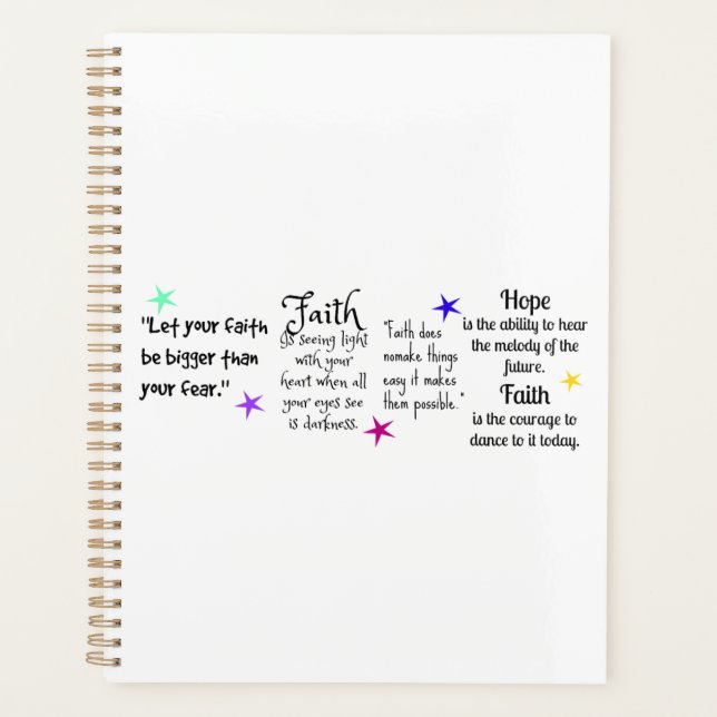 Agenda Citas inspiradoras sobre fe y esperanza (Anverso)