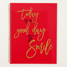 Agenda Citas motivacionales Típografía de oro negro rojo